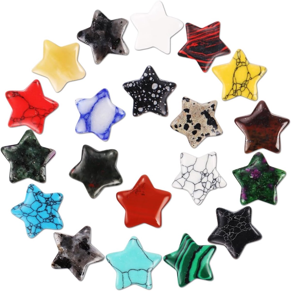 Steredelstenen 20 stuks - Natuurlijke kristallen - Kleurrijke chakra-stenen - Helende stenen voor meditatie - SnelShoppen