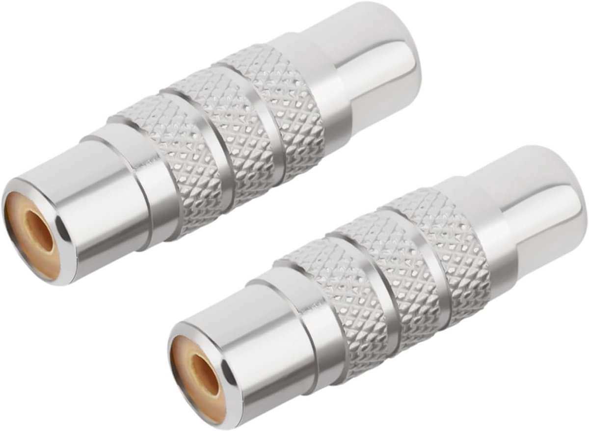 RCA adapter 2 stuks - metalen coupler - audio/video koppeling - ideaal voor hi-fi systemen - SnelShoppen