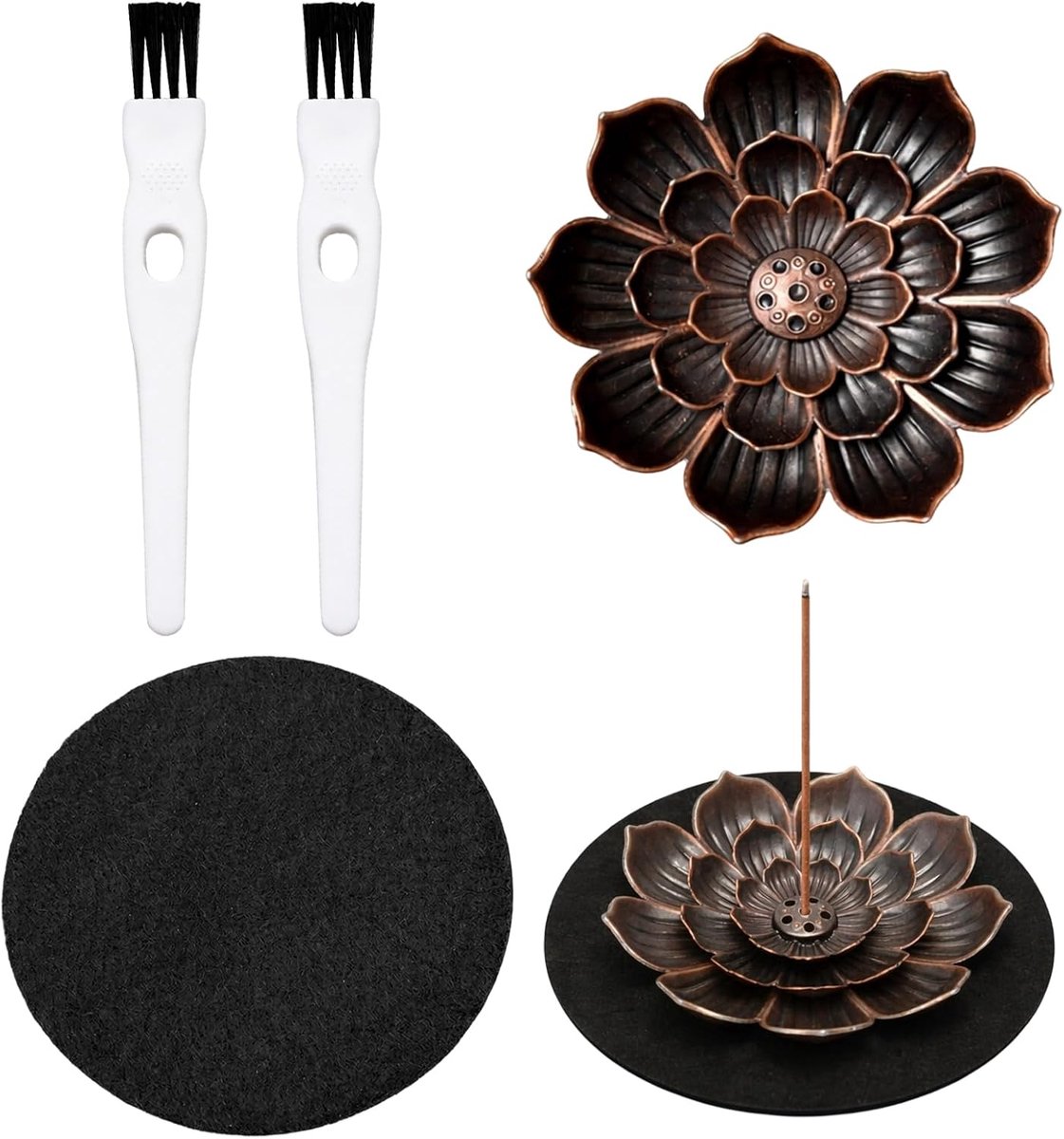 Incensestokhouder 2pcs - Lotus Design - 6 gaten - Voor meditatie en yoga - SnelShoppen