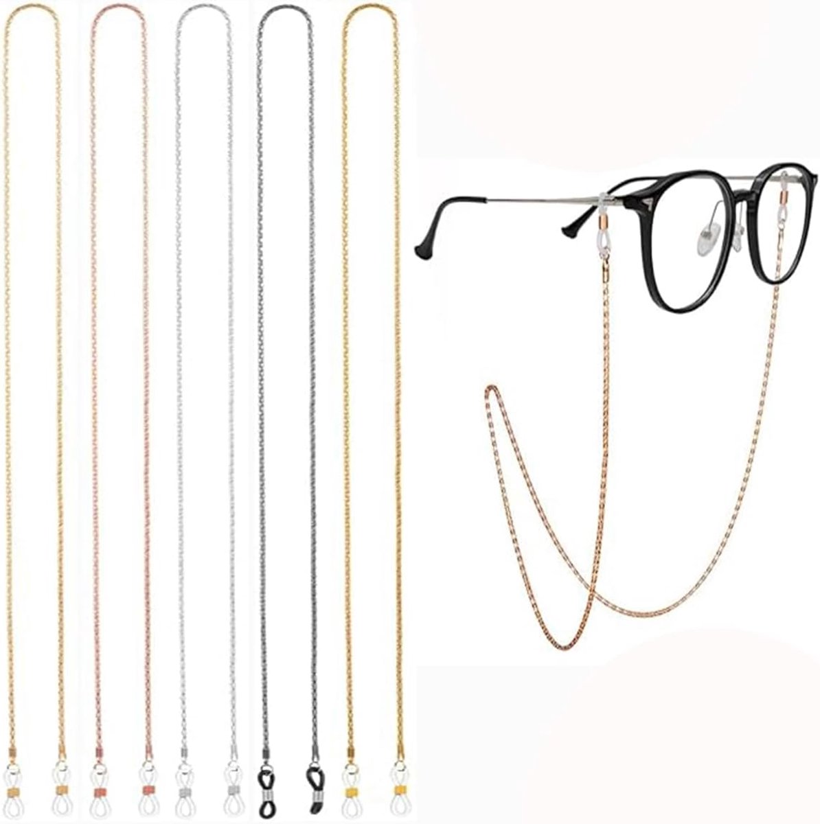 Brilketting 70 cm - 5 Kleurvarianten - Anti-verlies en Modieus - Perfect voor Zonnebrillen en Myopie - SnelShoppen