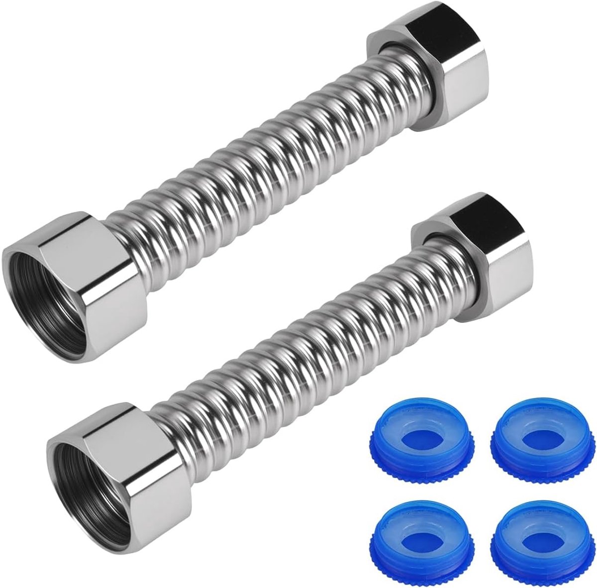 Flexibele waterkraanhose 10cm - 304 roestvrij staal - anti-kraak gewapende slang - ideaal voor keuken en badkamer - SnelShoppen