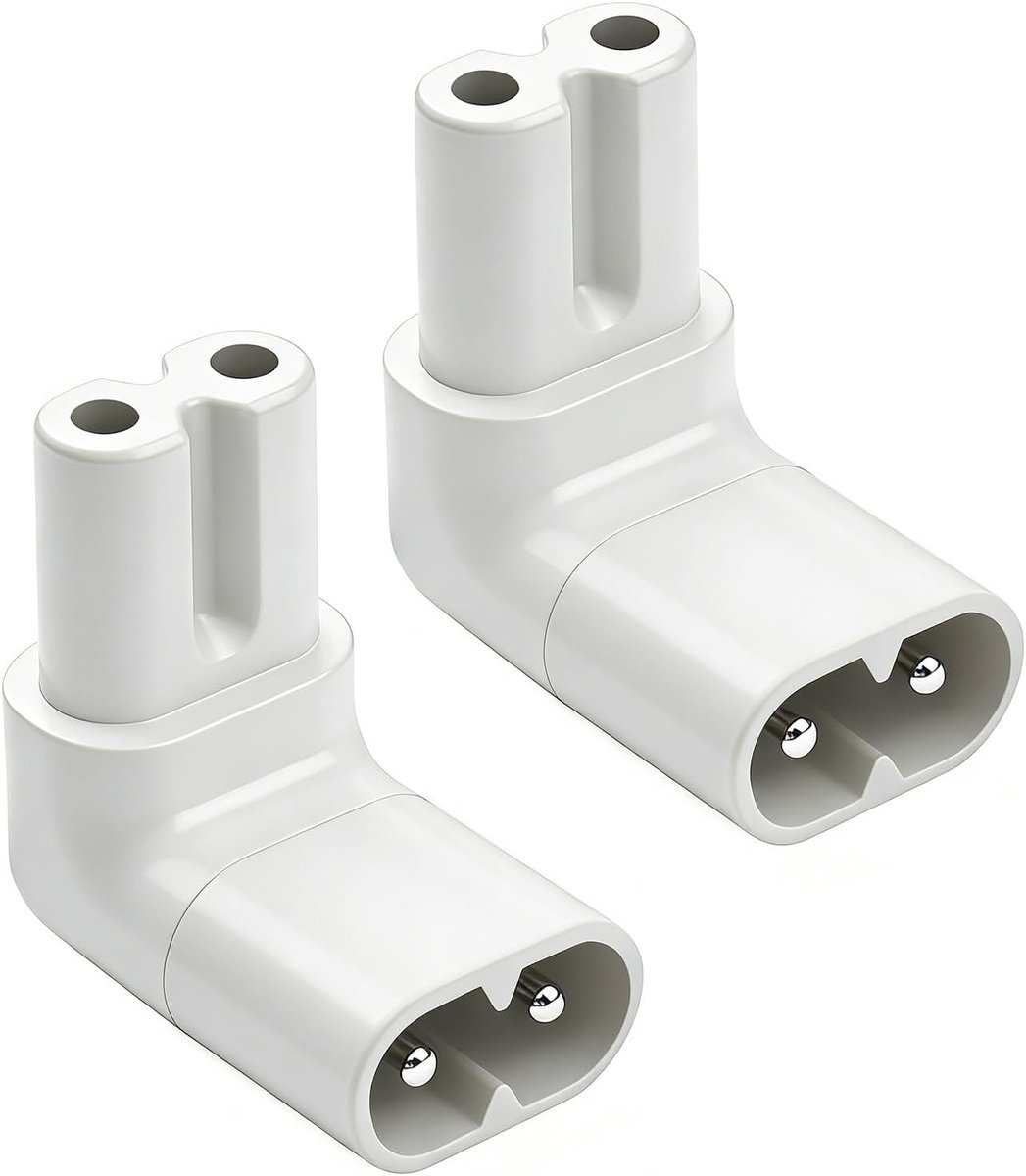 C7 naar C8 Hoekadapter - 2 Stuks - Euro Plug 90 Graden - Geschikt voor Laptops en Printers - SnelShoppen
