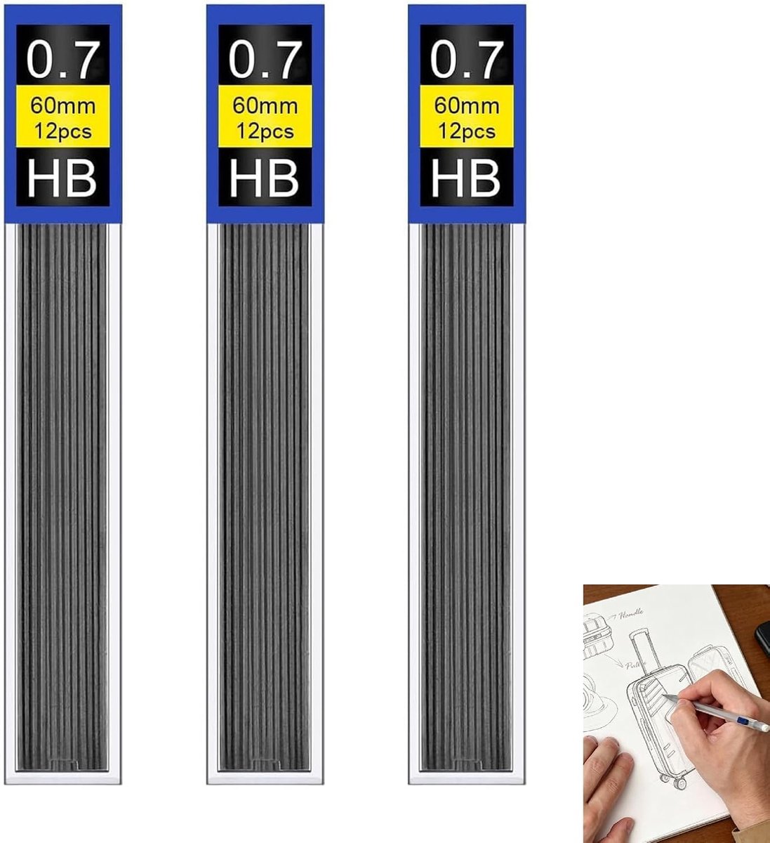 Criterium vullingen 0,7 mm - grafiet - hoge kwaliteit - ideaal voor nauwkeurig schrijven - SnelShoppen