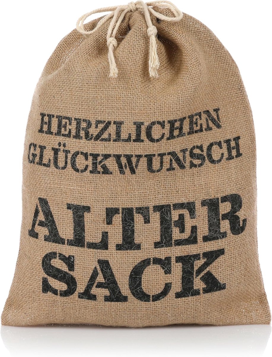 Geschenktas jute 40 x 30 cm - grappig ontwerp - voor mannen - originele cadeauverpakking - ShopVlot