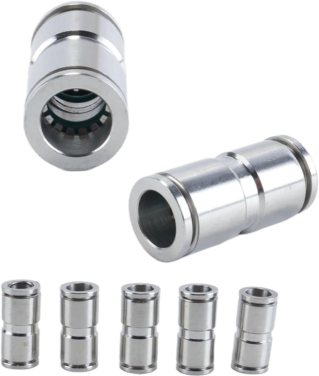 Pneumatische stekker 10mm - 5-delige set van roestvrij staal - Voor luchtleidingen en gereedschap - ShopVlot