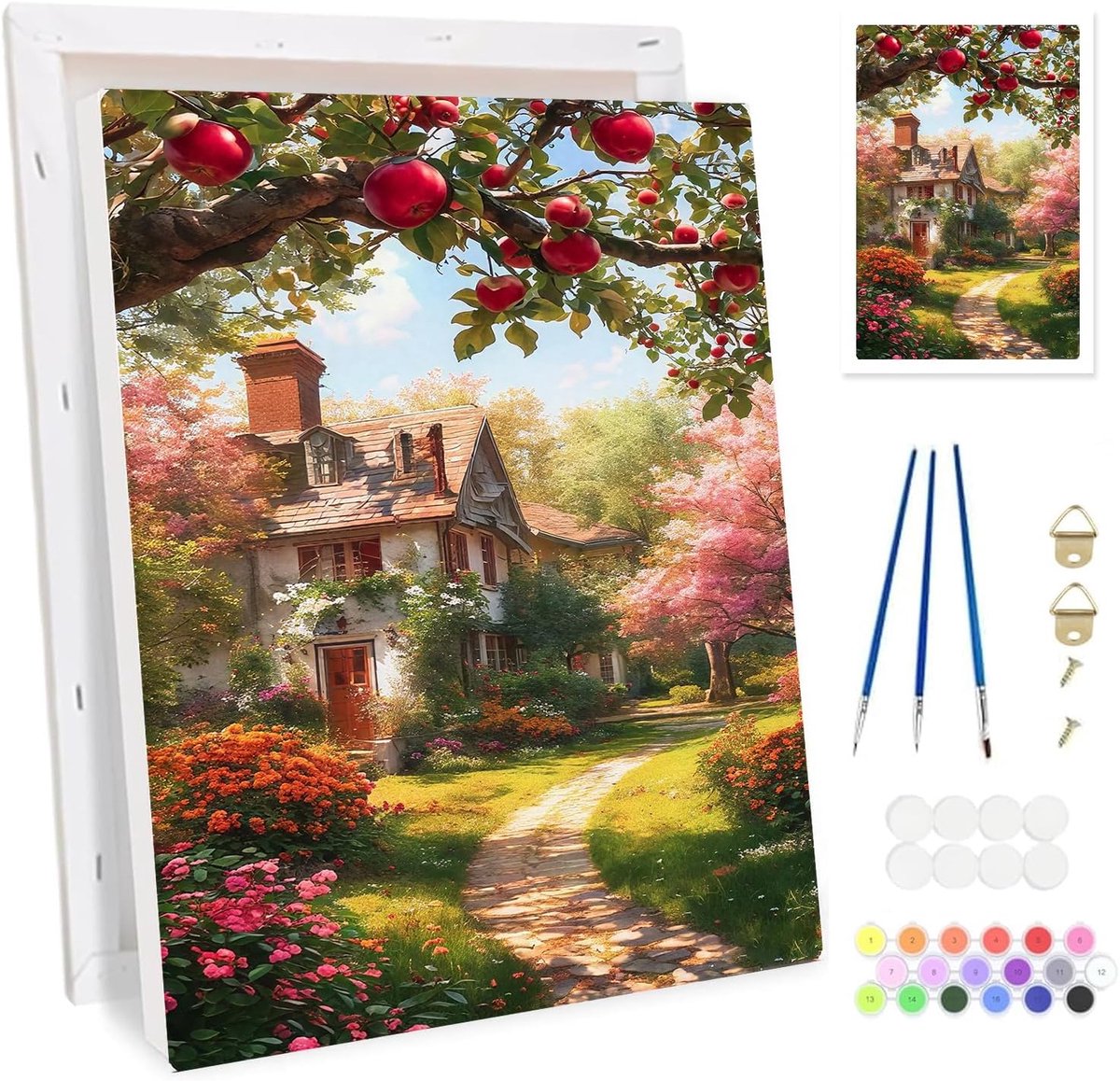 Schilderen op Nummeren Kit - Bloemen in Lijsten - Geschikt voor Beginners - Creatieve DIY voor Thuis - ShopVlot