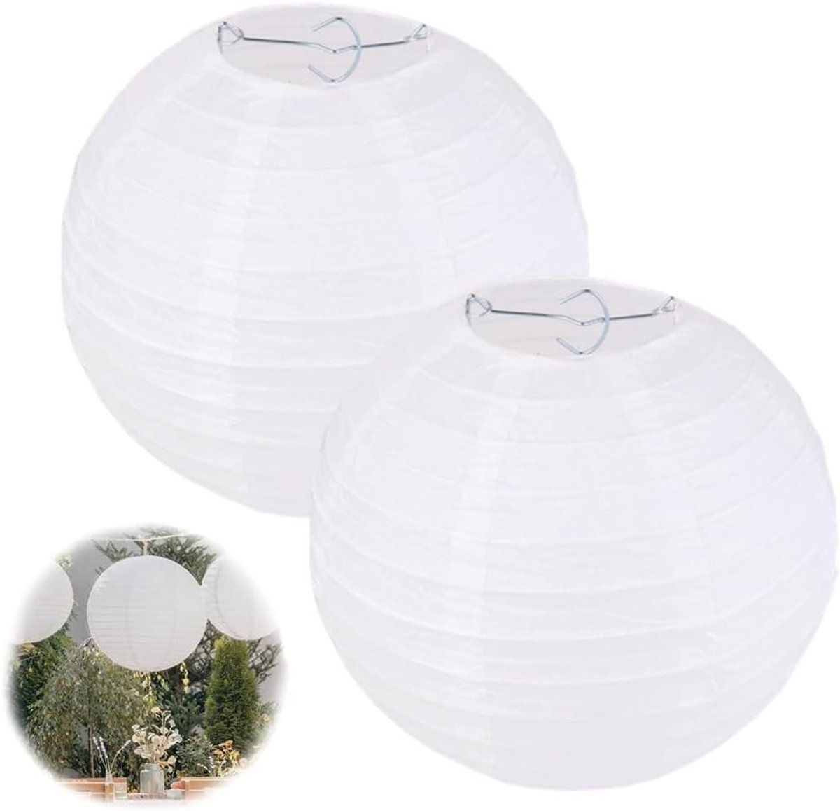 Papieren lantaarns 20 cm - wit - duurzaam materiaal - ideaal voor decoratie - ShopVlot