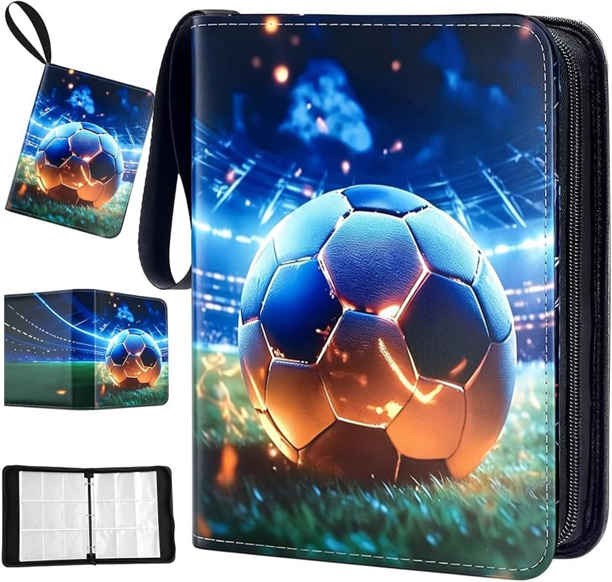 Voetbalkaarten verzamelalbum 50 pagina's - met ritssluiting - voor 900 kaarten - ideaal voor verzamelaars - ShopVlot