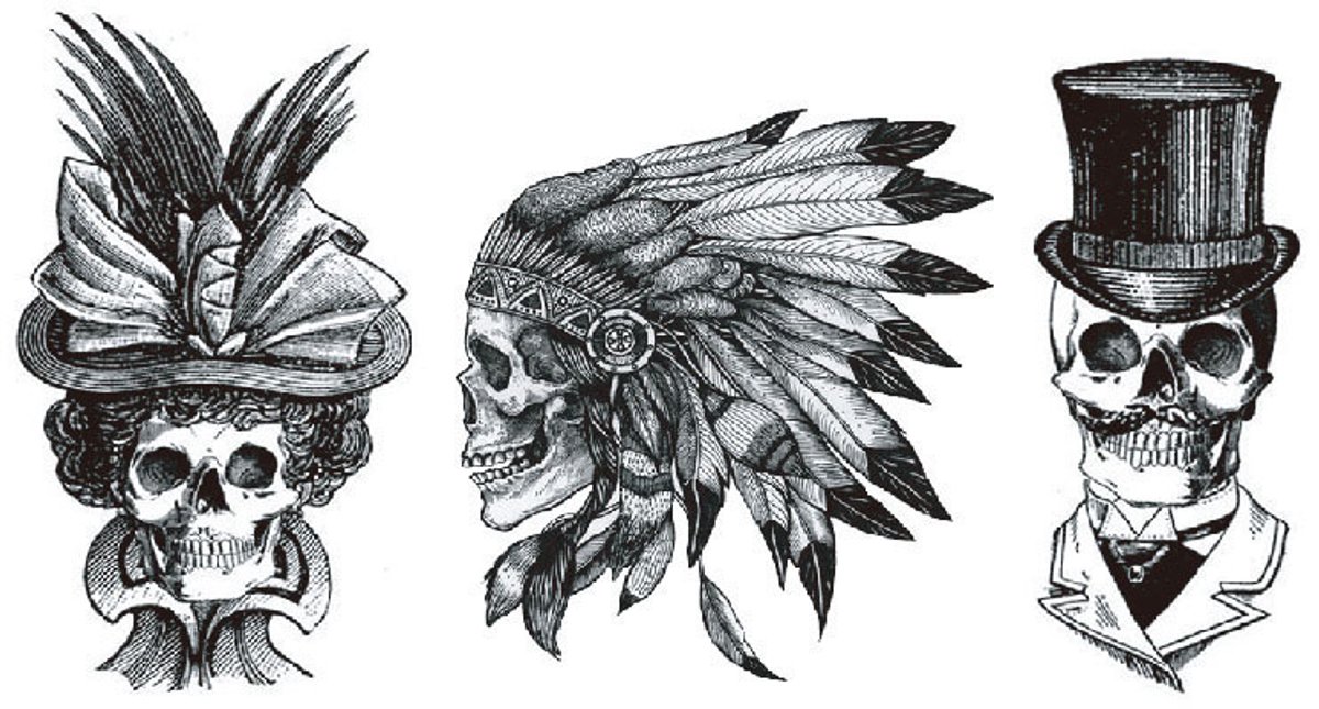 Tijdelijke tattoo Skull duister 3 dagen