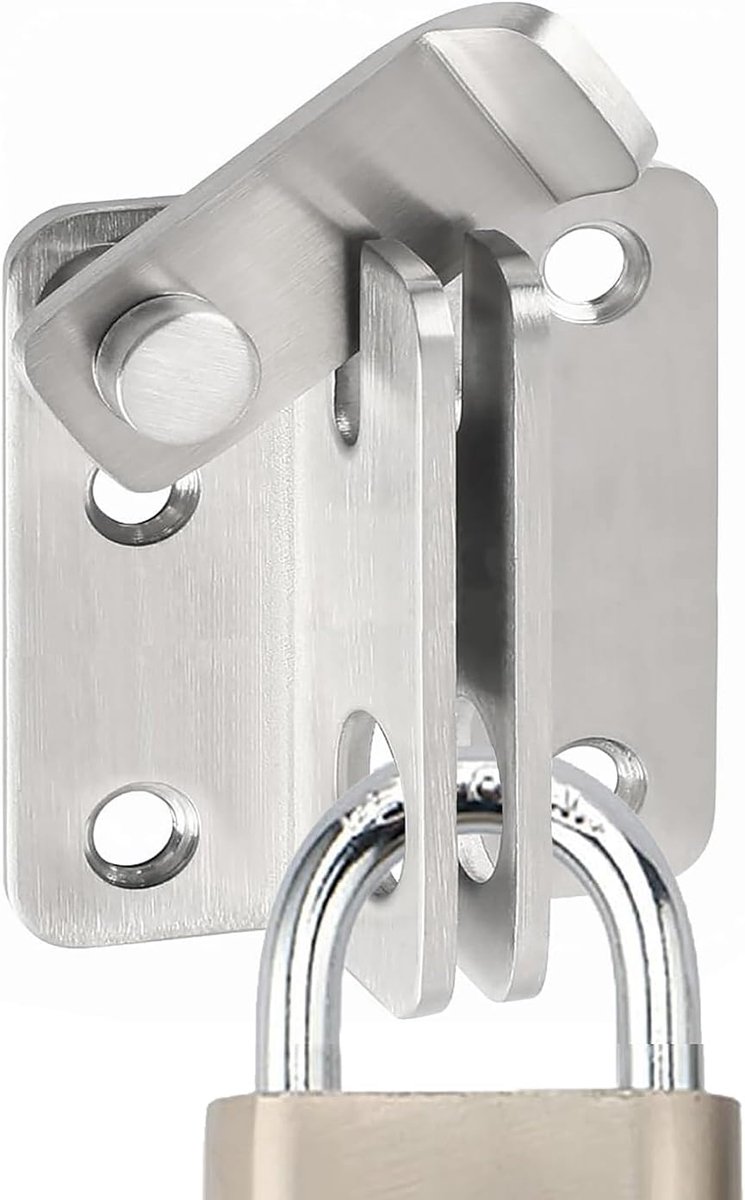 Schuifgrendel 40x45mm - RVS - Vouwsluiting - Ideaal voor tuin en staldeuren - ShopVlot