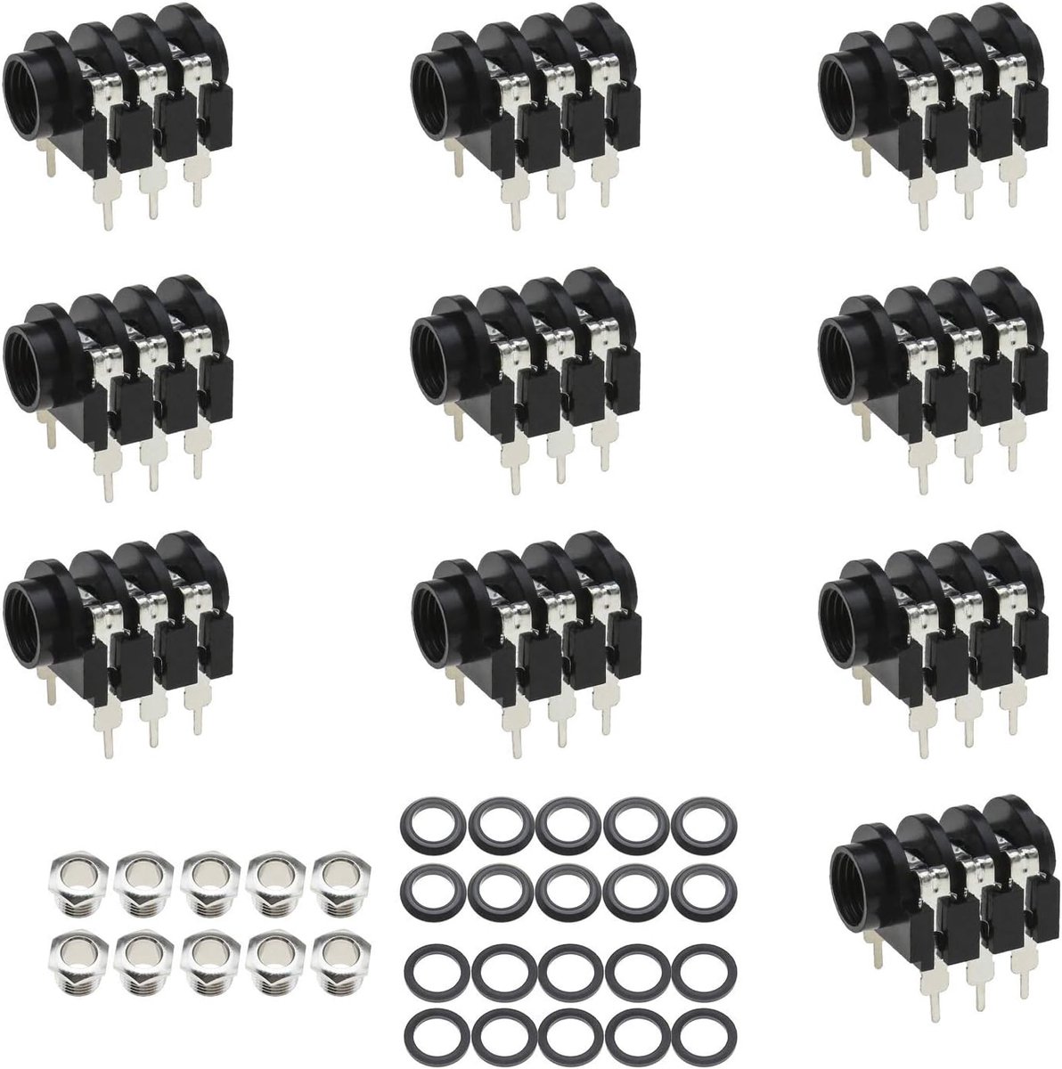 6,35mm headphone jack connector - 6-polig - met montagemateriaal - ideaal voor vervanging - ShopVlot
