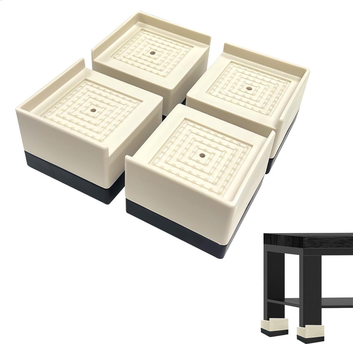 Tafelverhoger 4 cm - kunststof - antislip - ideaal voor meubels - ShopVlot