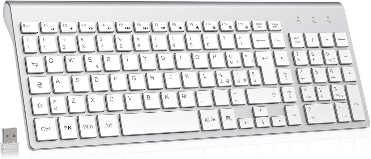 Draadloos Toetsenbord 2.4G - Italiaanse QWERTY Indeling - Ergonomische Toetsen - Ideaal voor Langdurig Typen - SnelShoppen