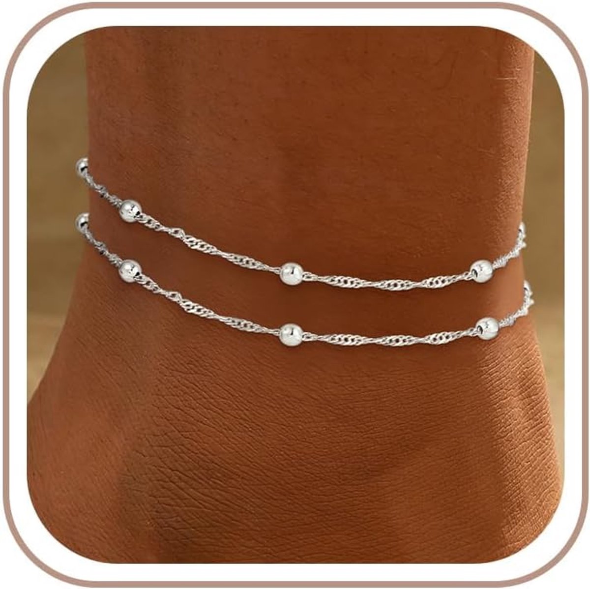 Enkelbandje voor Dames - Zilver 925/Goud - Waterdicht - Verstelbaar voor Strand en Zomer - SnelShoppen