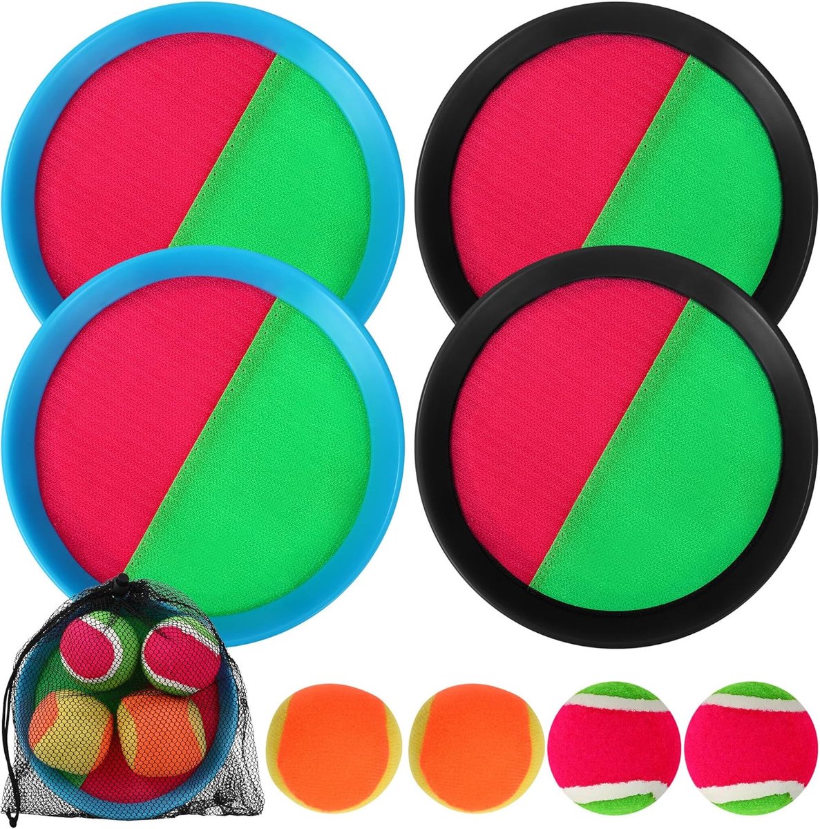 Kinderspelset met 4 vangplaten en 4 ballen - geschikt voor buiten - leuk voor 2 tot 4 kinderen - SnelShoppen