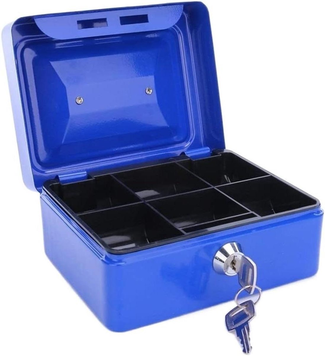 Geldkist - Spaarpot Kluis - Veilig Geld Bewaren - Dubbele Laag - 30x22x9 cm - Blauw