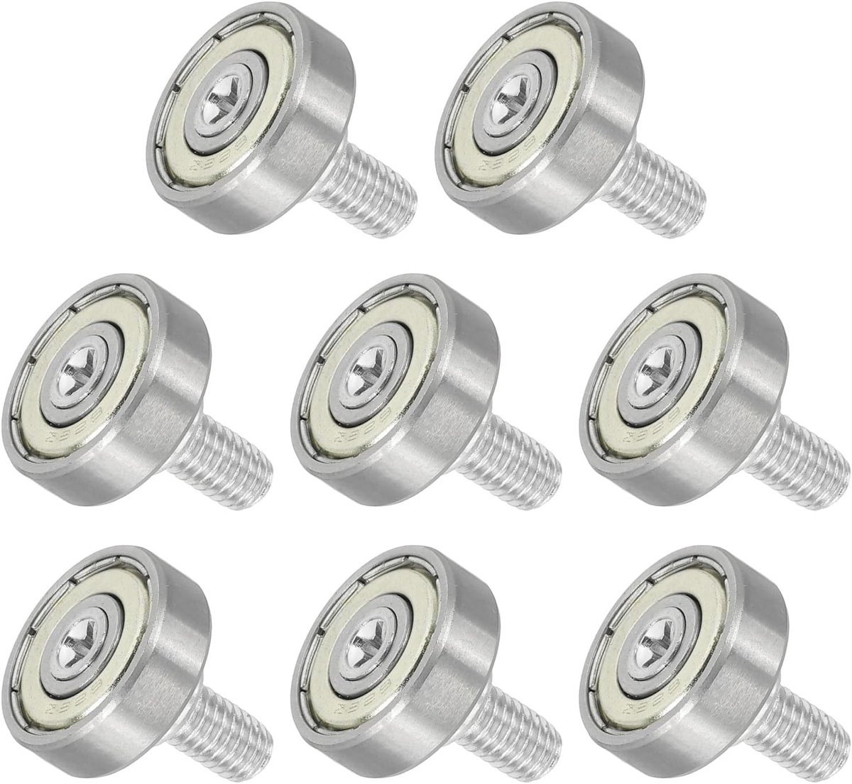 8 stuks laderollen 19 mm x 6 mm wielen, 4 mm stalen kogellagers, laderol, reservewielen voor raamschuifdeurgeleiding, M6 x 10 mm schroefdraad