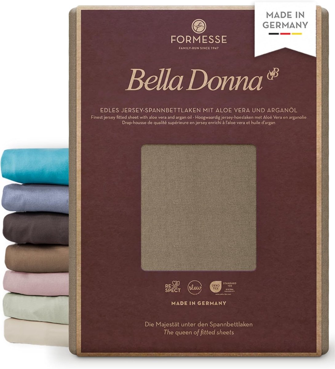 Fitted sheet jersey 180x200-20 muscat - katoen - huidvriendelijk - vochtabsorberend - SnelShoppen