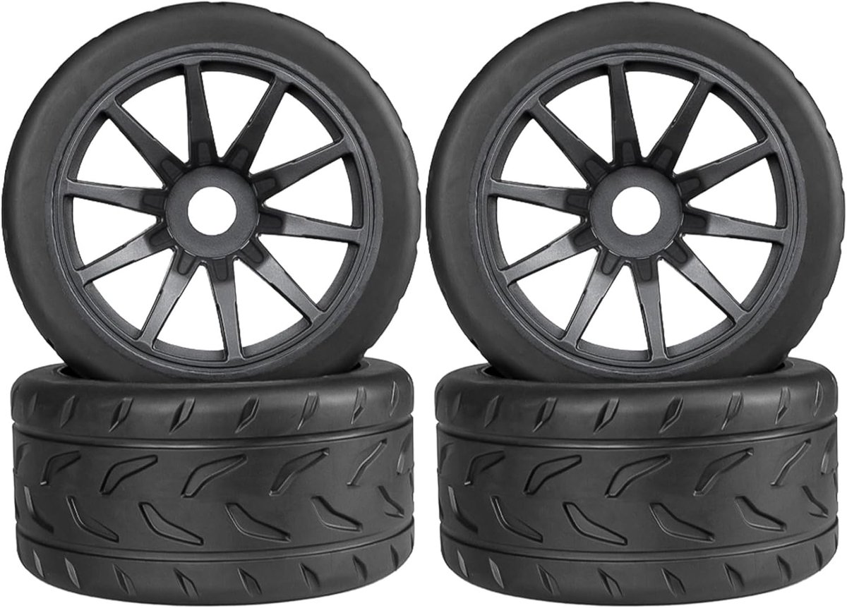 17 mm, velgen voor Arrma 1/7 Infraction Limitless Felony FS Racing Model GT RC Car Upgrade Onroad-banden, 4 stuks, een set, zwart (4 groot)