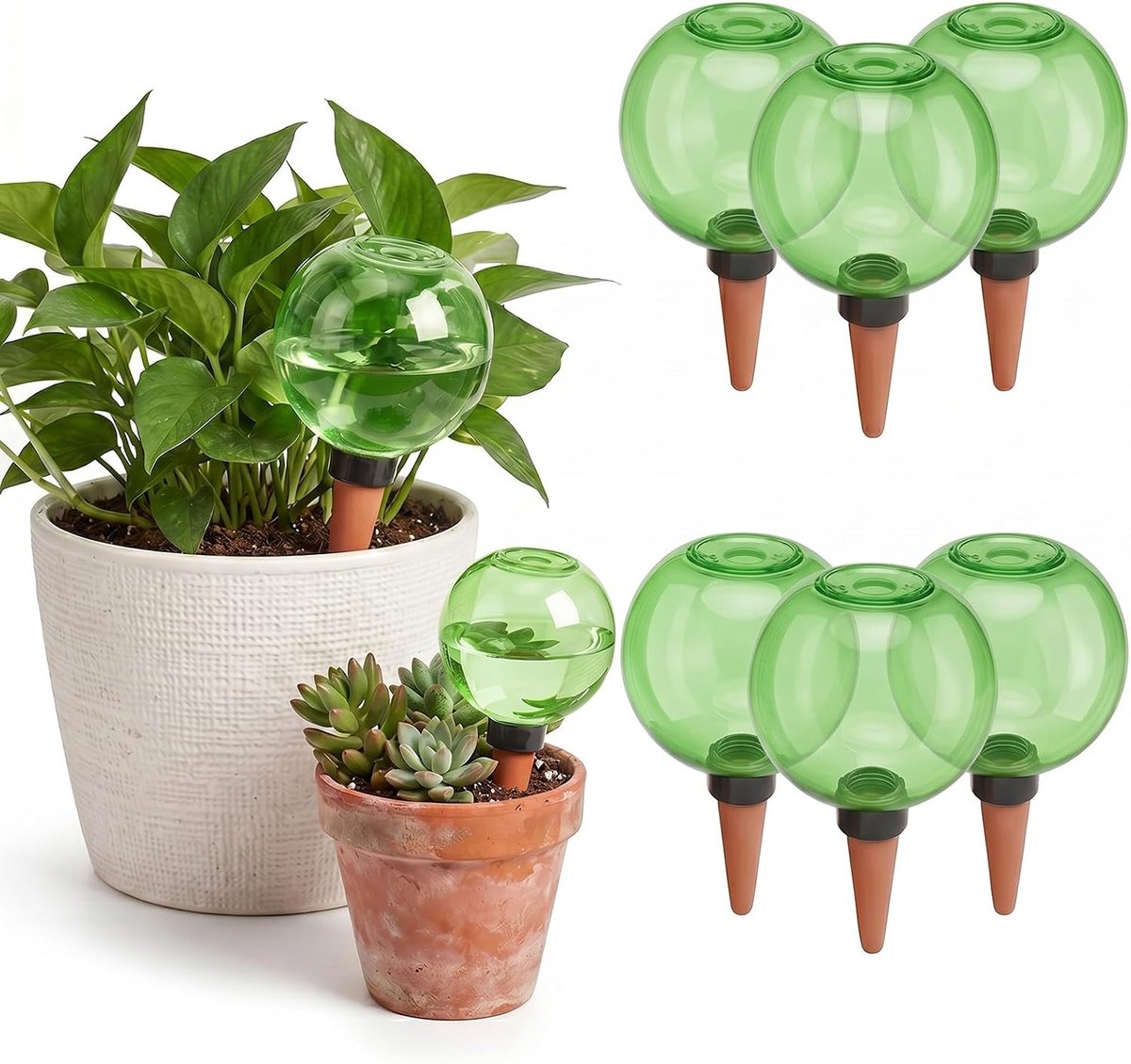 Irrigatieballen 6 stuks - 500 ml - transparant - automatische plantenbewatering - SnelShoppen
