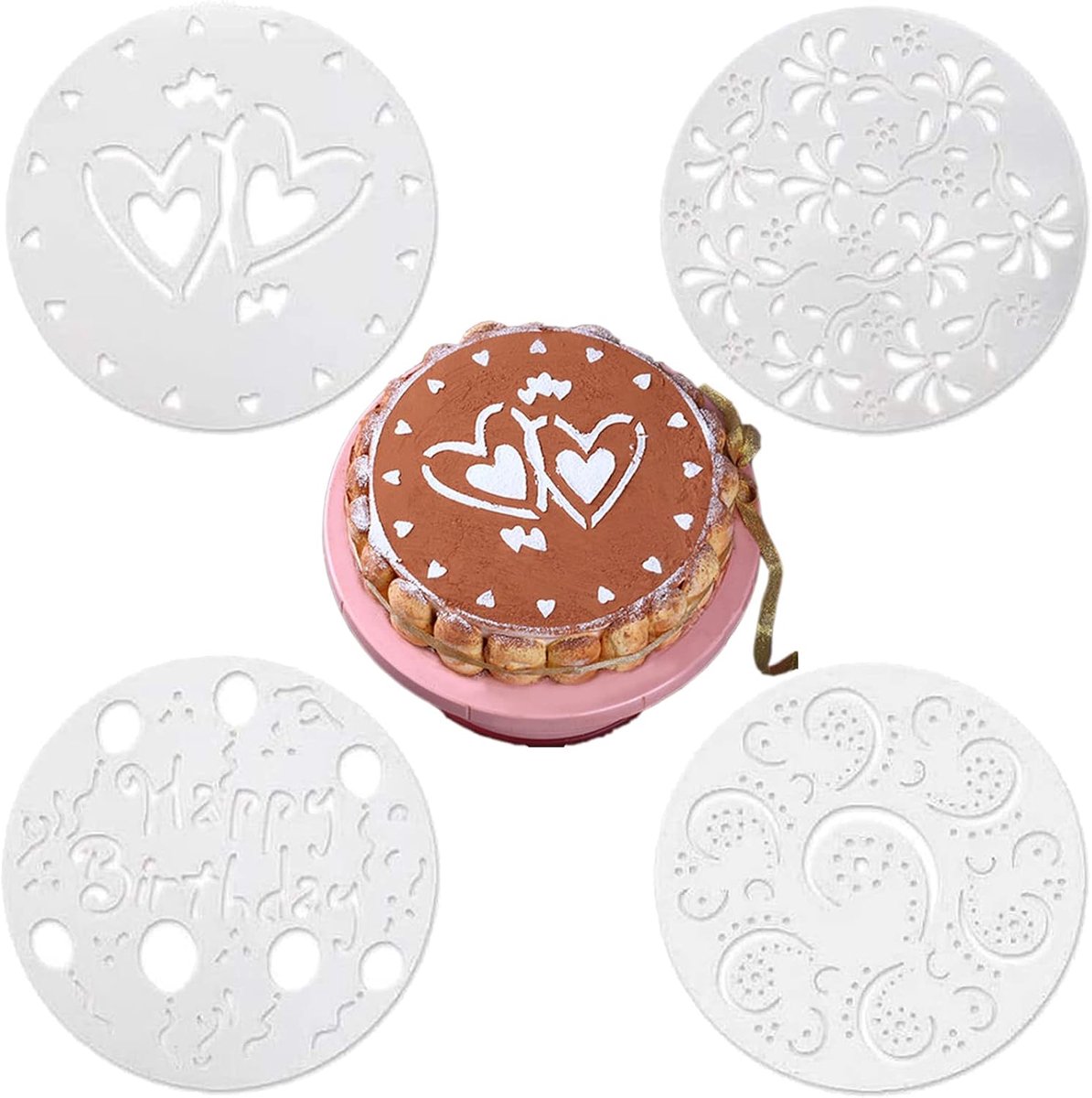 4 stijlen bloem hart verdamper bakvorm verjaardag cake decoratie bakvorm gereedschap decoratie DIY gereedschap cakevorm