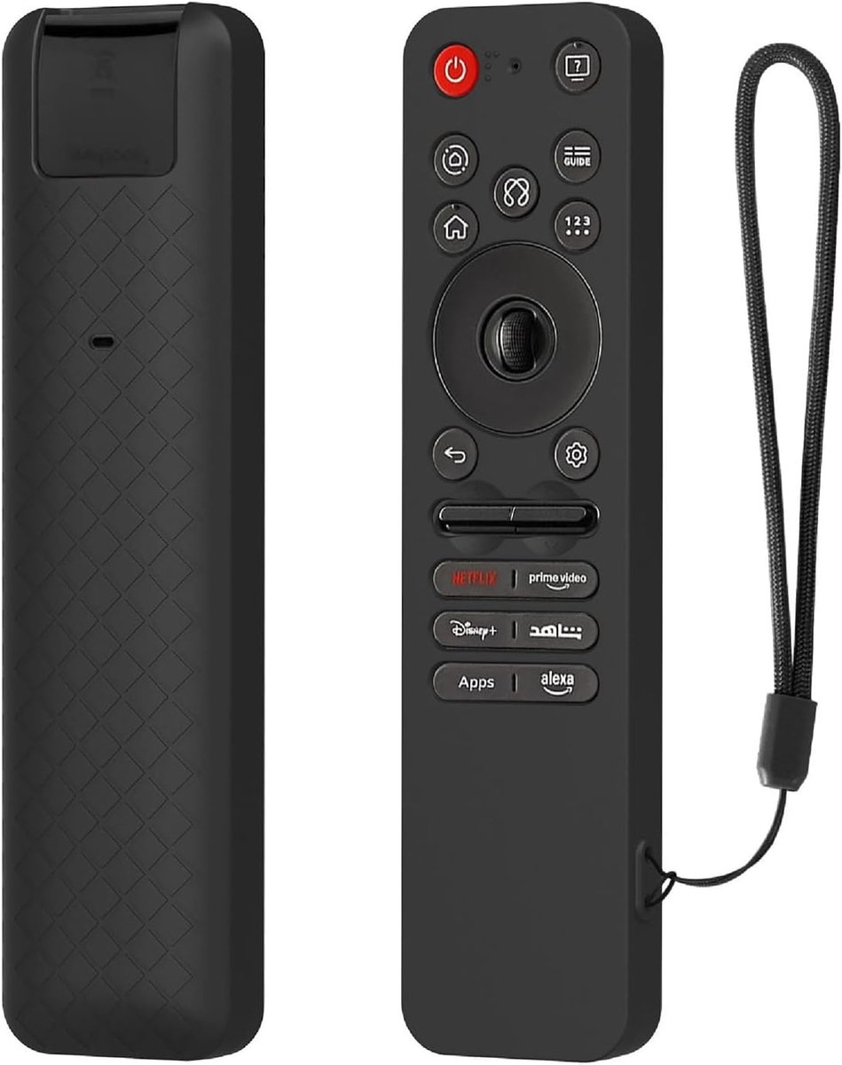 Beschermhoes voor LG MR25GA Remote, ultradun, siliconen hoes, valbescherming, draagbaar, zwart