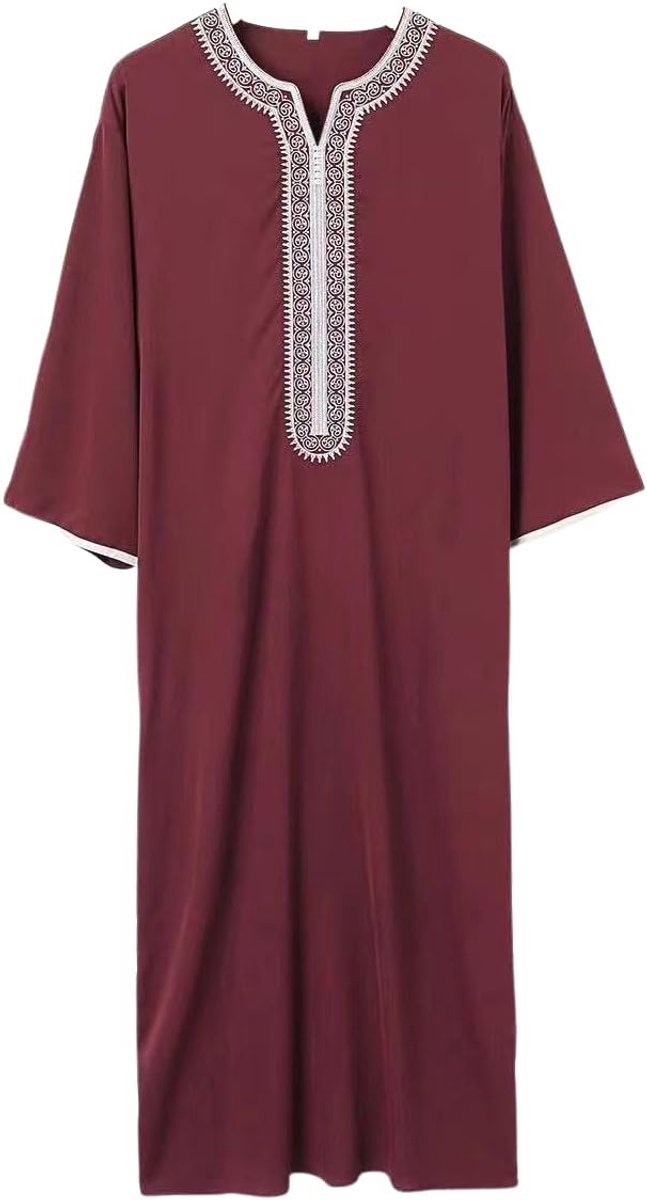 Djellaba voor mannen - Qamis voor mannen met hoogwaardige afwerking - gandoura voor mannen in Marokkaanse kaftanstijl of kamis voor mannen