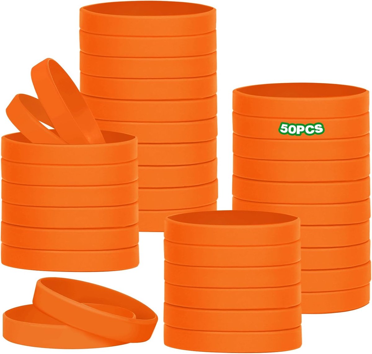 50 stuks siliconen armbanden, elastieken, lege elastieken voor volwassenen, mannen, vrouwen, school, leraren, team, party, fitness, hardlopen, sport