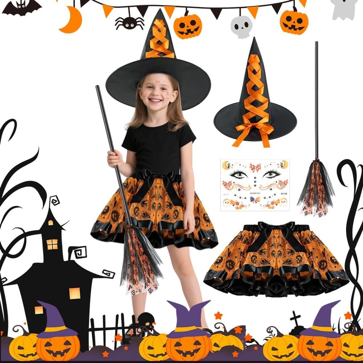 Meisjes Kostuum, Tutu Rok, Feestjurk Led-balletrok Van Tule Voor 2-10 Jaar Verjaardag Carnaval Halloween