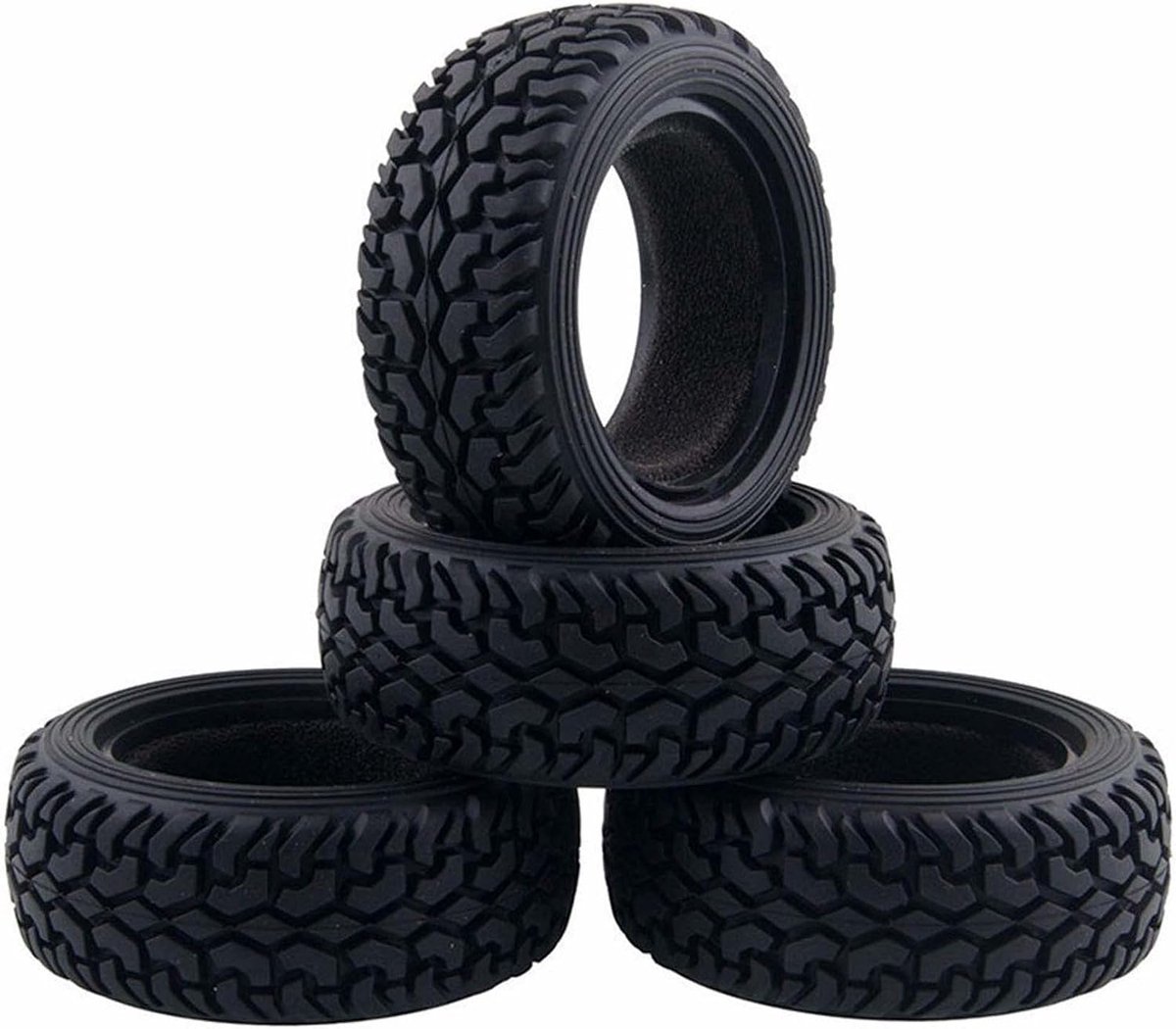 75 mm rubberen banden en kunststof wielen voor 1/10 RC op de weg, auto, 1/16, RC Rallye auto, HSP 94123, HPI Kyosho Tamiya (oranje)