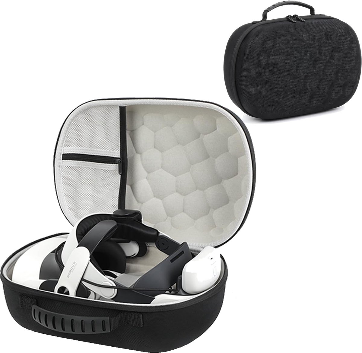 EVA-draagtas voor Meta Quest 3, Schokbestendige en Waterdichte Headset-accessoires Met Zachte Voering voor Reizen en Thuisopslag, Zwart, Modern