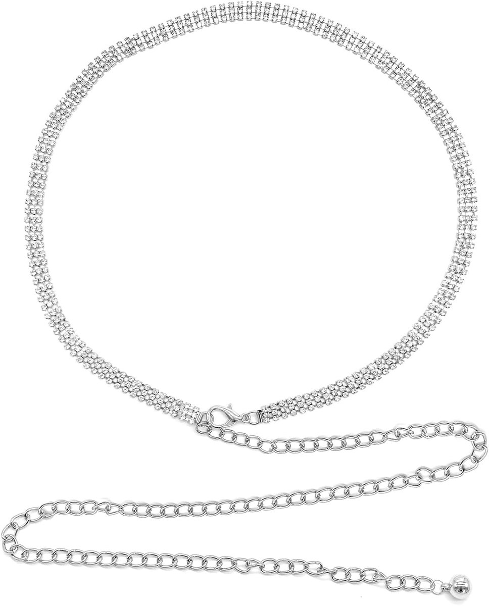 riem glitter strass kristal goud zilver dame jurk brede riem voor feestelijke jurken gouden avondjurk