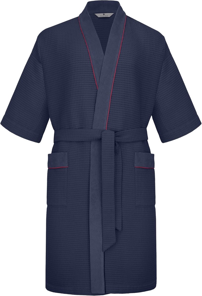 RE-521 Kimono, herenbadjas, 100% katoen, wafelpiqué