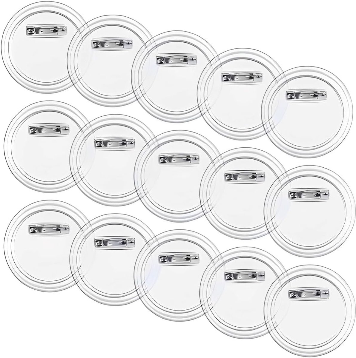 15 stuks doe-het-zelf buttons set, buttons zelf maken zonder buttonmachine, met veiligheidsspeld, knopspelden voor kinderen, fotokleding, afbeelding, feest, naambordjes