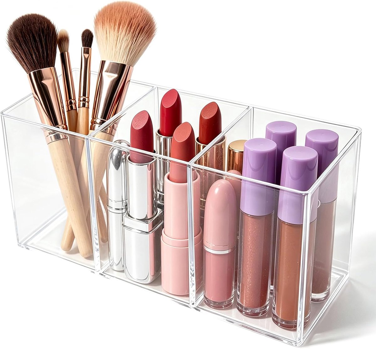transparante acryl bureauorganizer voor badkamer, slaapkamer, kantoor, pen en potloodhouder