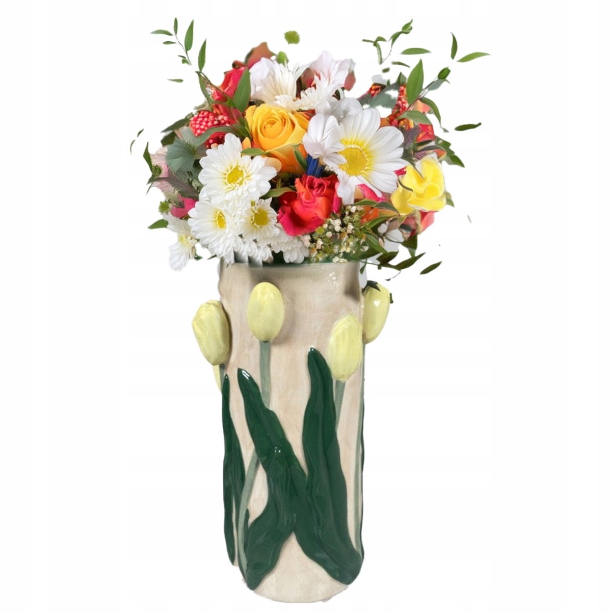 Handgemerkt Vaas 22cm - Scandinavische tulpendecoratie