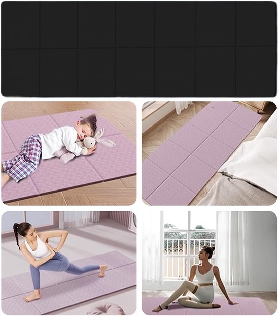 Opvouwbare Yogamat - Fitnessmat Outdoor - Thuis Sporten - Antislip Textuur - 06 cm dik - Zwart — afbeelding 5
