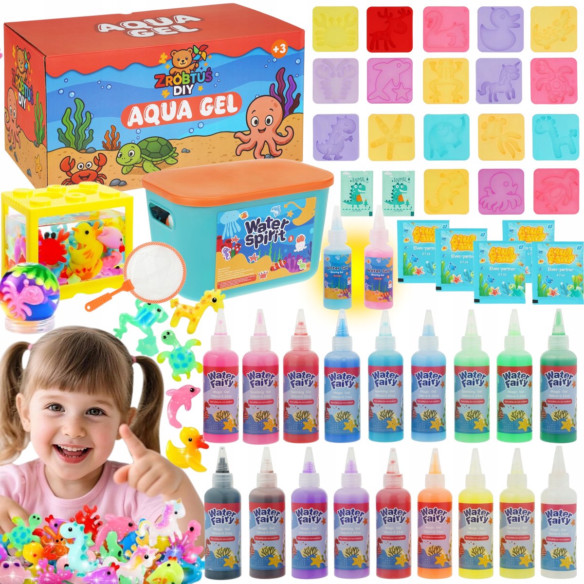 Aqua Gelz XXL Set: 54 Delen, 20 Kleuren Grote Gels 100ml + Gratis
