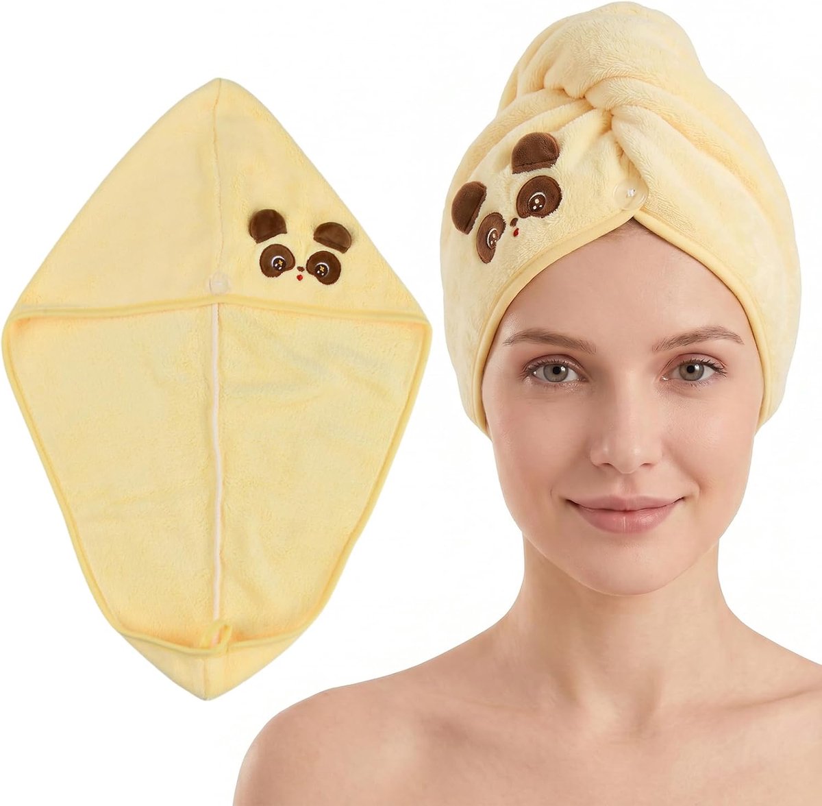Microvezel handdoek haar - tulband met knoop - super absorberend - ideaal voor huidverzorging - ShopVlot