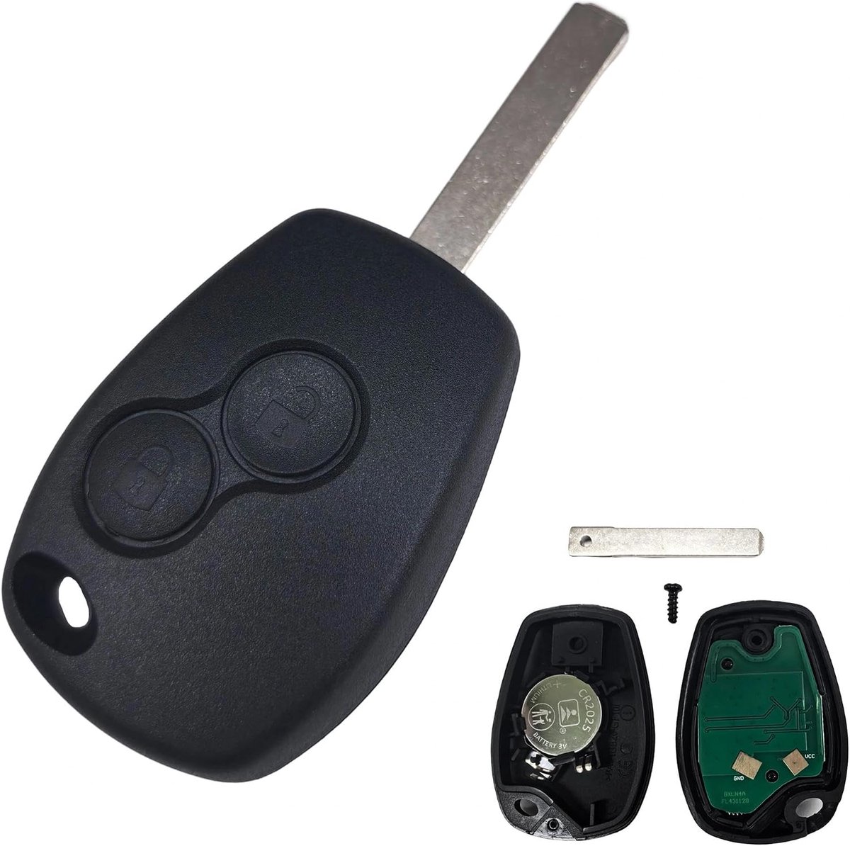 Vervangende autosleutel met 2 knoppen - FSK 433MHz - Hoogwaardig ABS - Geschikt voor meerdere modellen - ShopVlot