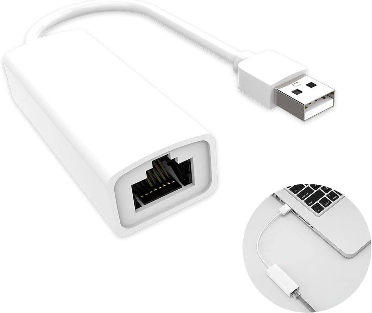 USB2.0 RJ45 Ethernet Adapter - 100 Mbps - Plug & Play - Betrouwbare bedrade verbinding - ShopVlot