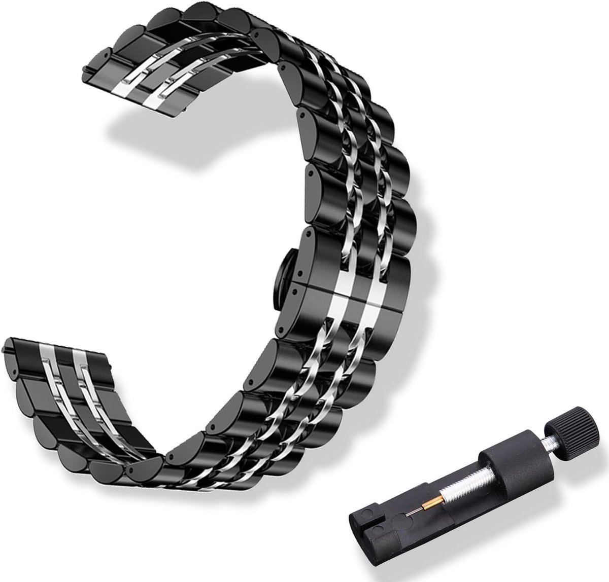 Horlogeband 20mm 22mm - Mooi gepolijst roestvrij staal - Snelle vervanging - Stijlvolle upgrade voor je horloge - ShopVlot