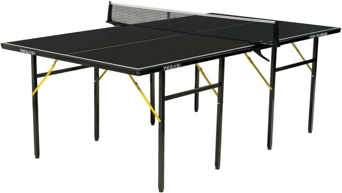 Tafeltennistafel 75% midi - Pegasi zwart - ideaal voor binnen - compact formaat - ShopVlot