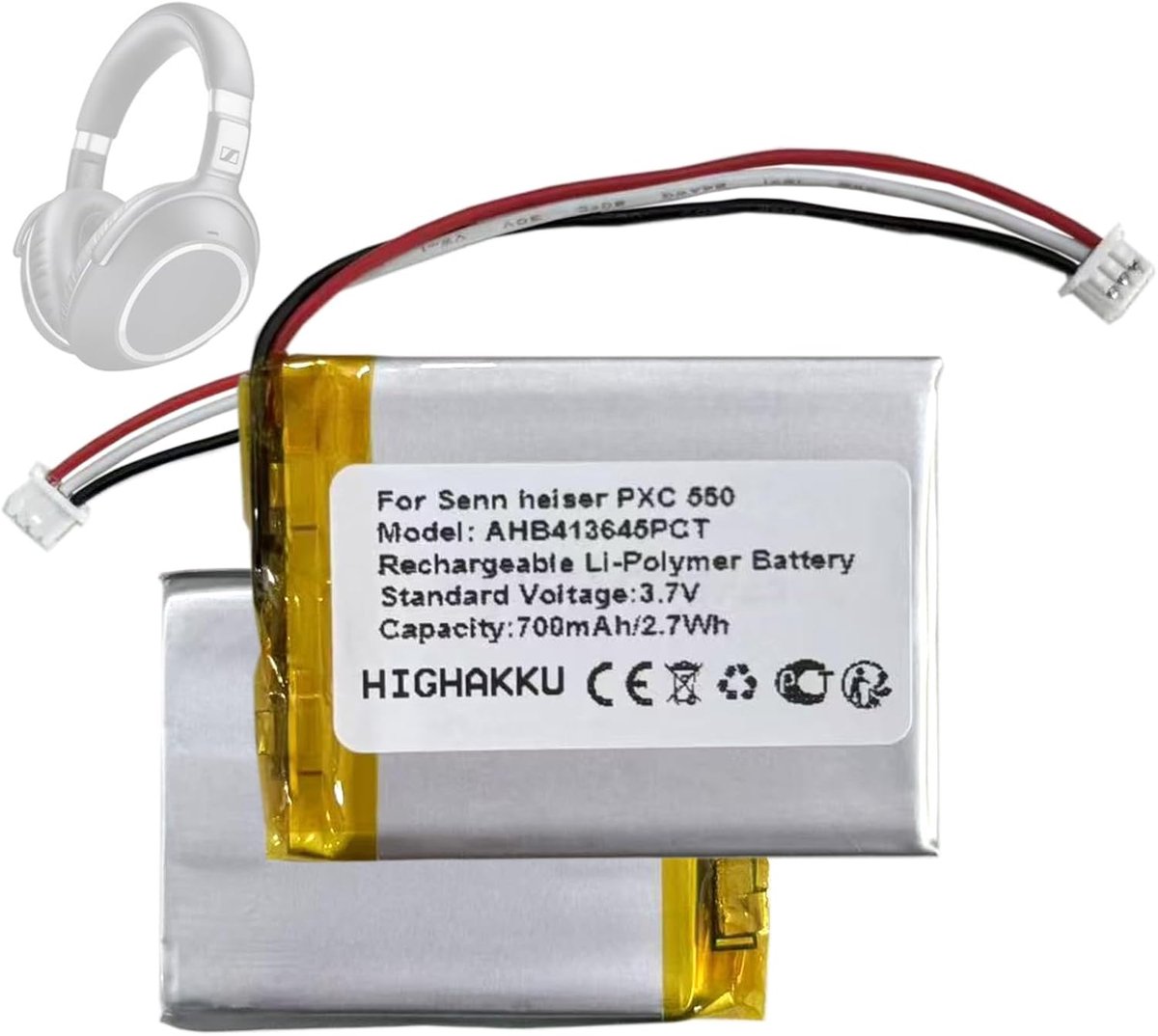 Reserveaccu voor Sennheiser EPOS Adapt 660, MB 660 - Hoogwaardige batterij - Duurzaam en betrouwbaar - ShopVlot