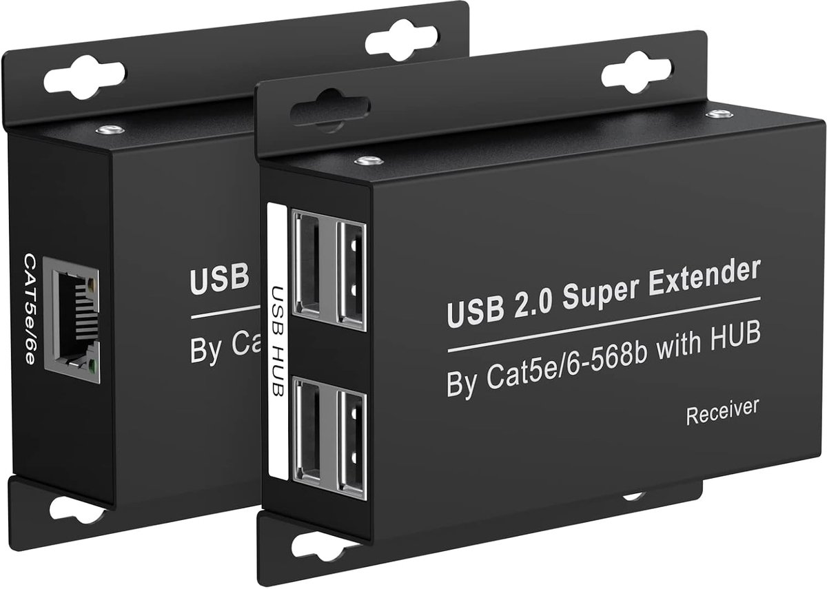 USB 2.0 extender 60m - RJ45 Cat5e - 4 poorten - hoge snelheid tot 480Mbps - ShopVlot
