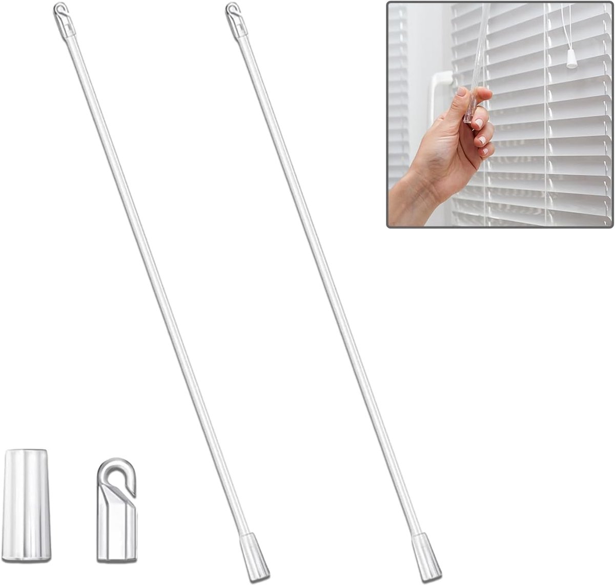 Raamgordijn Tilstaaf 30cm - PVC met Grip - Vervangende Blind Opener - Voor Eenvoudige Bediening - ShopVlot