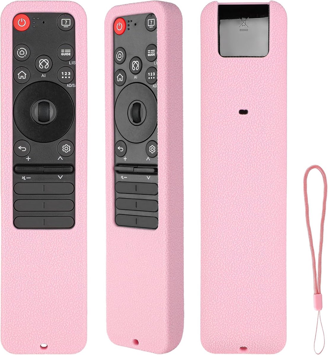 Siliconen afstandsbediening hoes - schokbestendig - met sleutelkoord - ideaal voor LG MR25GA - ShopVlot