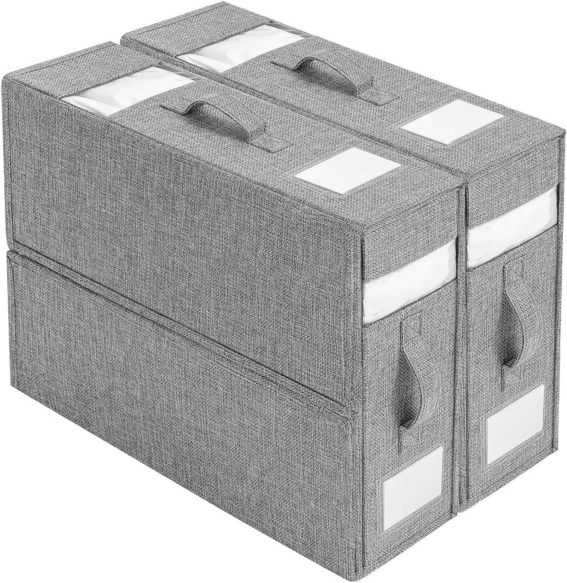 Bedlaken Organizer Set van 2 - Vouwbare Opbergdoos voor Linnenkast - Met Vensters en Handvatten - ShopVlot