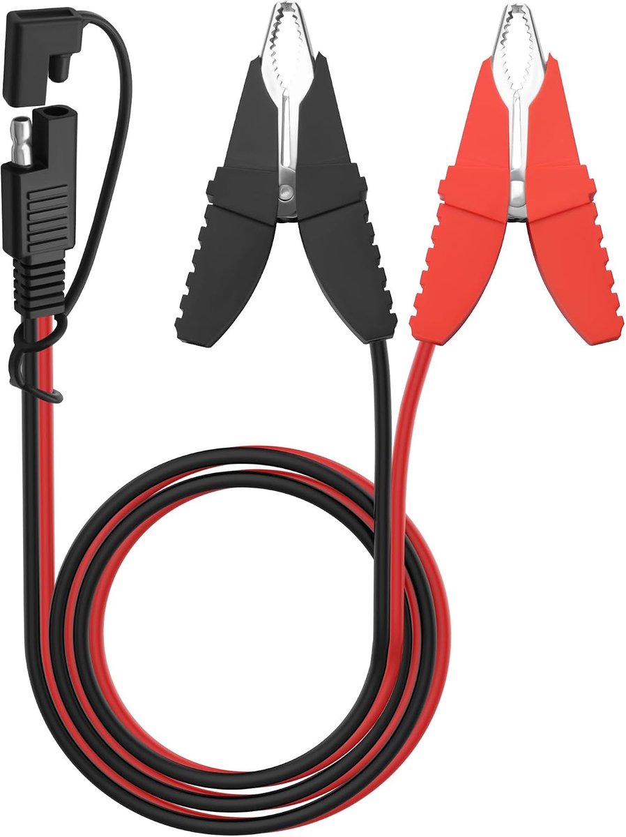 SAE naar Alligator Clip Batterij Kabel 14AWG 3.2FT - Krokodillenclip - Standaard SAE-polariteit - Ideaal voor opladen - ShopVlot