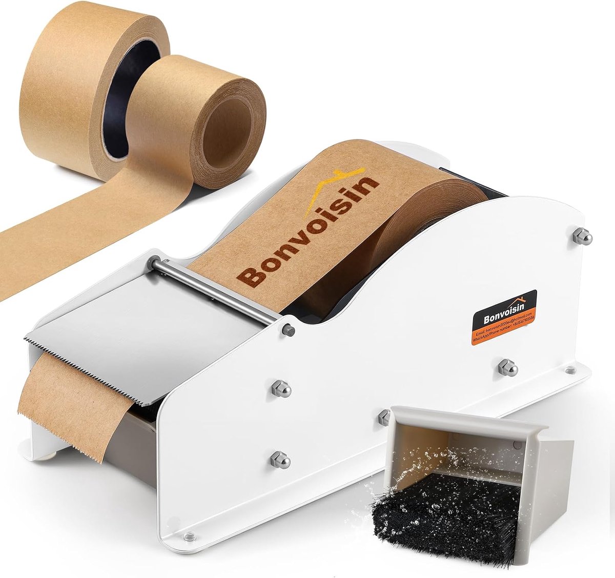 Watergeactiveerde tape dispenser 25-90mm - Stalen behuizing - Roestvrijstalen lemmet - Duurzaam en langdurig gebruik - ShopVlot